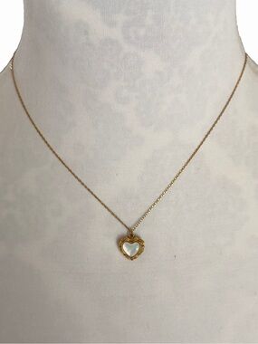 Reversible Heart Pendant Necklace Gold Tone| Double-Sided Charm | Delicate Chain